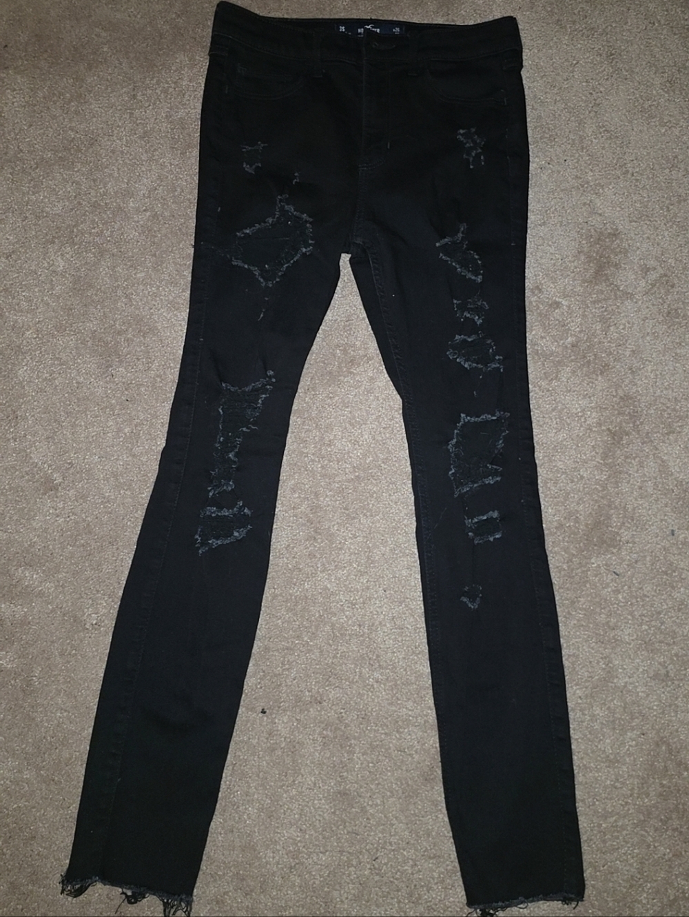Hollister Black Distressed Skinny Jeans for Women